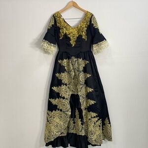 Elegant Black and Gold Women's Dress